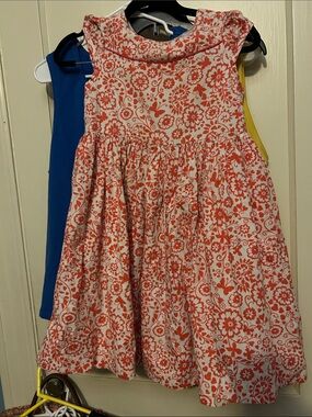 Polly & Friends Girls' Size 10 Orange Floral  
Crindlin Cotton Dress